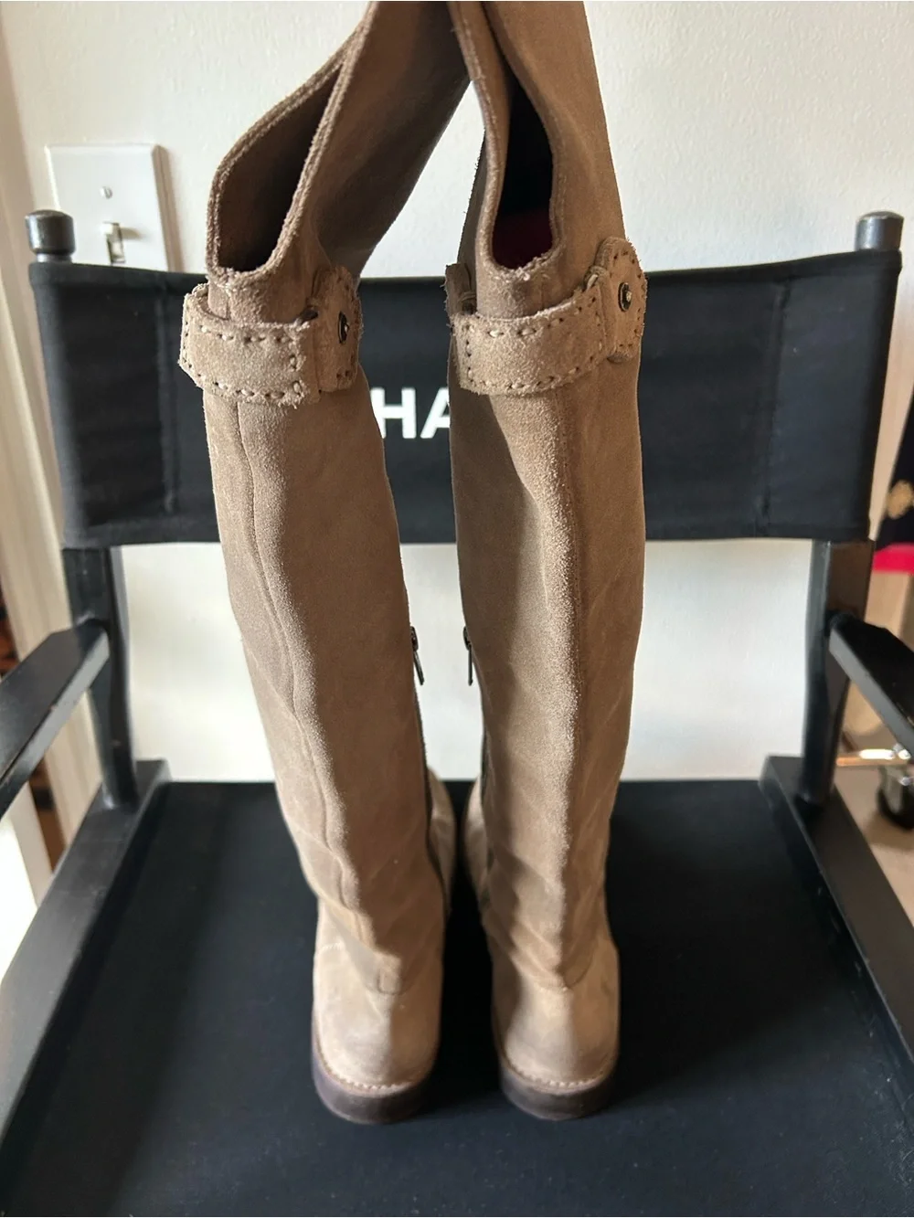 Frye Shirley Ash Taupe Suede Over-the-Knee Boots Size 6.5